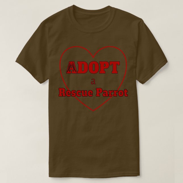 Adopt a Rescue Parrot Heart footprint T-Shirt (Design Front)