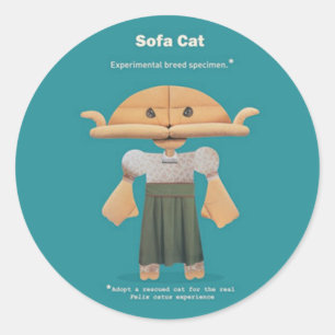 ADOPT A RESCUED CAT! CLASSIC ROUND STICKER