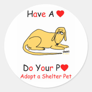 Adopt a Shelter Animal Classic Round Sticker