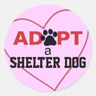 Adopt a Shelter Dog Classic Round Sticker