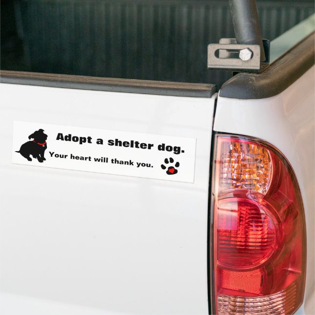 Adopt A Shelter Dog Design Bumper Sticker (On Truck)
