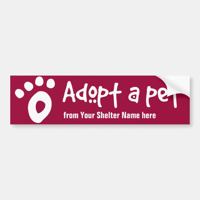 Adopt a Shelter Pet Bumper Sticker (Front)