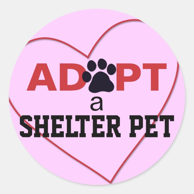 Adopt a Shelter Pet Classic Round Sticker (Front)