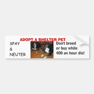 ADOPT A SHELTER PET, spay neuter Bumper Sticker
