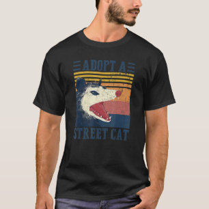 Adopt A Street Cat Funny Opossum Vintage T-Shirt