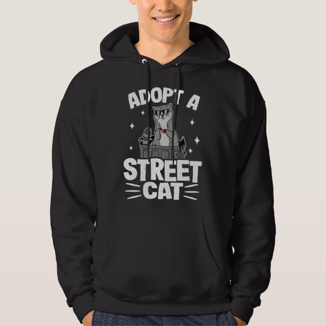Adopt A Street Cat Funny Raccoon 1 Hoodie (Front)