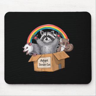 Adopt A Street Cat Opossum Racoon Skunk Gifts Men Mouse Pad