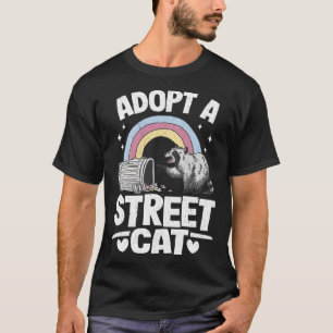 Adopt A Street Cat Rainbow Funny Raccoon T-Shirt