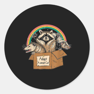 Adopt A Street Cat Shirt Funny Opossum Racoon Sku Classic Round Sticker