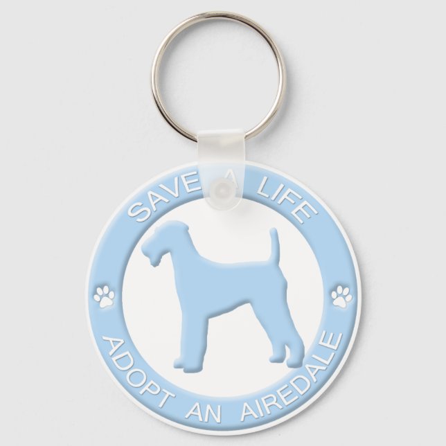 Adopt an Airedale Keychain (Front)