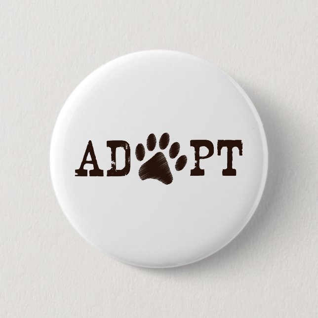 Adopt an animal 6 cm round badge (Front)
