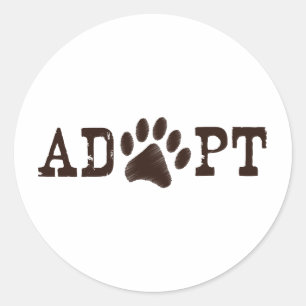 Adopt an animal classic round sticker