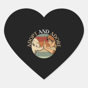 Adopt And Adore Animal Rights Animal Rescue Heart Sticker