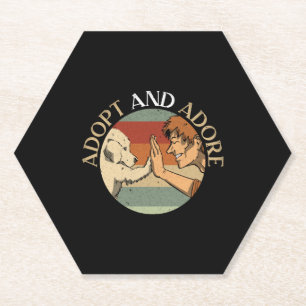 Adopt And Adore Animal Rights Animal Rescue Paper Coaster