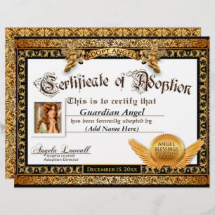 Adopt Angels™ Certificate of Adoption