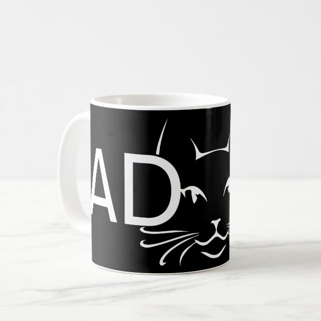 Adopt Cat White Coffee Mug (Front Left)
