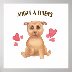 adopt  dog kids poster