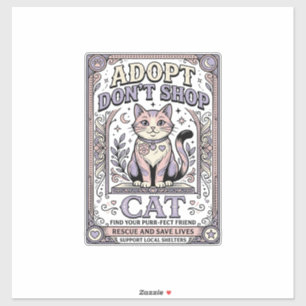 Adopt Don’t Shop Cat Cat Rescue Adoption Vintage V