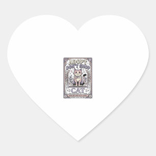 Adopt Don’t Shop Cat Cat Rescue Adoption Vintage V Heart Sticker