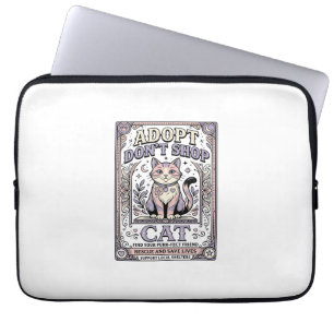 Adopt Don’t Shop Cat Cat Rescue Adoption Vintage V Laptop Sleeve