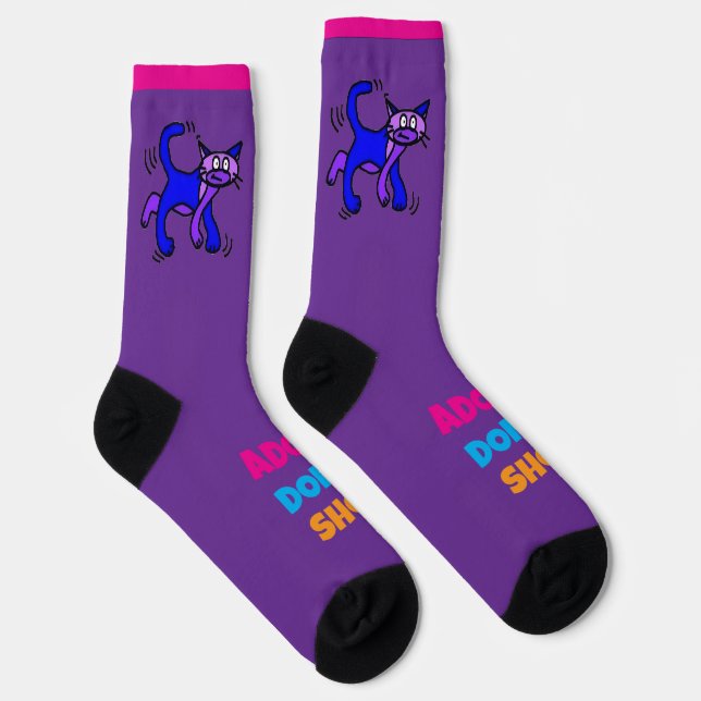 Adopt Don’t Shop - Cats Crew Socks (Right)
