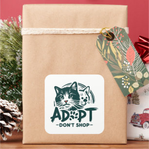 Adopt don't shop 1 square sticker