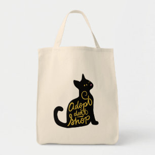 Adopt Don't Shop Black Cat Adoption Tote Bag