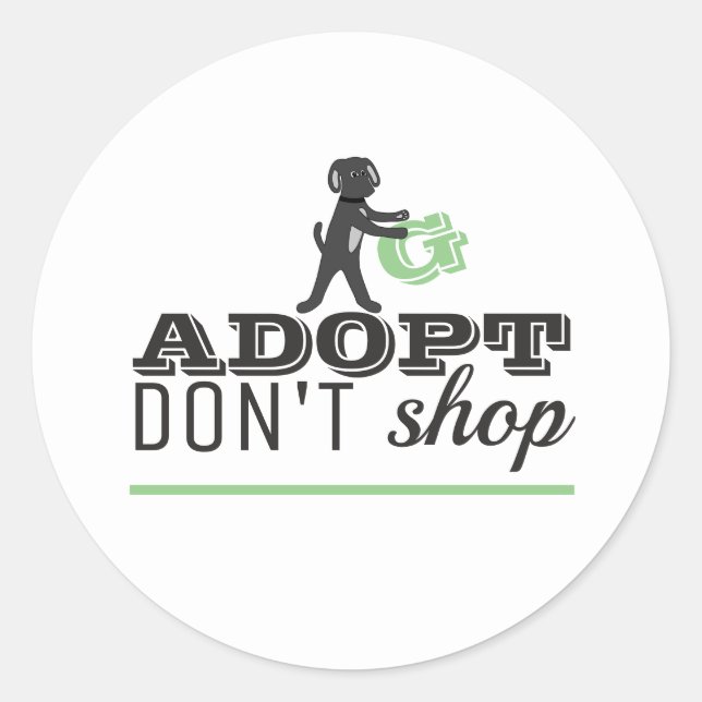 Adopt Don't Shop Classic Round Sticker (Front)