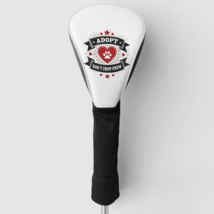Adopt Dont Shop Crew Vintage Pet Rescue Paw Heart Golf Head Cover