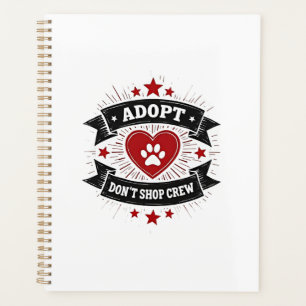 Adopt Dont Shop Crew Vintage Pet Rescue Paw Heart Planner