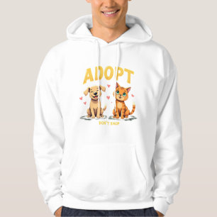 Adopt Don't Shop - Cute Pet Rescue Animal Lover Hoodie
