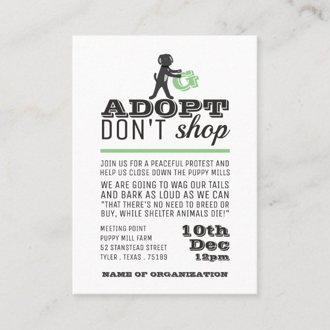 Adopt Don't Shop, Meeting Point Invite (Front)