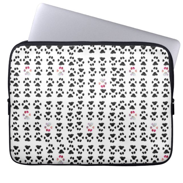 Adopt Dont Shop Paw Pattern Laptop Sleeve (Front)