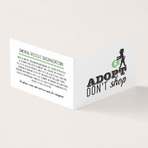 Adopt Don't Shop, Pet Adoption Detailed Business Card