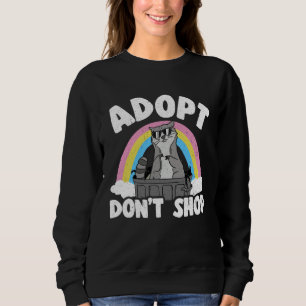 Adopt Don't Shop Rainbow Raccoon Sweatshirt