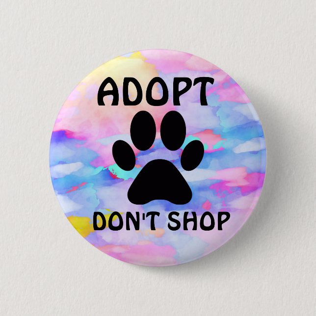 Adopt Don't Shop Standard, 2¼ Inch Round Button (Front)