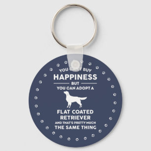 Adopt Flat coated Retriever Happiness Key Ring