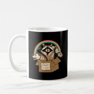 Adopt Forbidden Cats In Box Racoon Skunks Possum  Coffee Mug