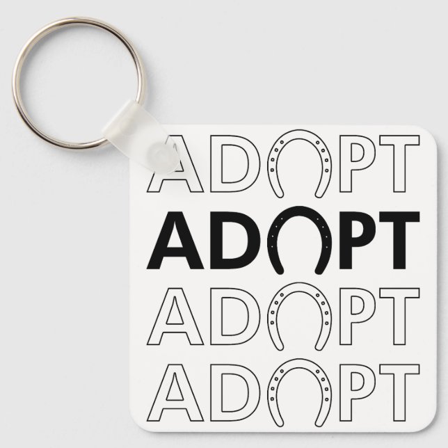 Adopt Hoof Stacked Text Key Ring (Front)
