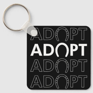 Adopt Hoof Stacked Text Key Ring