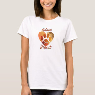 Adopt Love Repeat Warm Earthy Paw Art T-Shirt