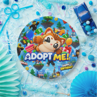 Adopt Me Cool Roblox Character Gamer Art Paper Plate