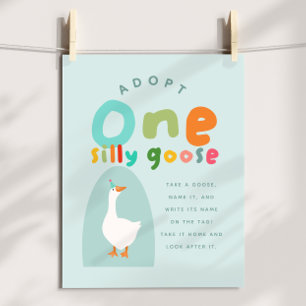 Adopt One Silly Goose Boys Farm Birthday Party Poster