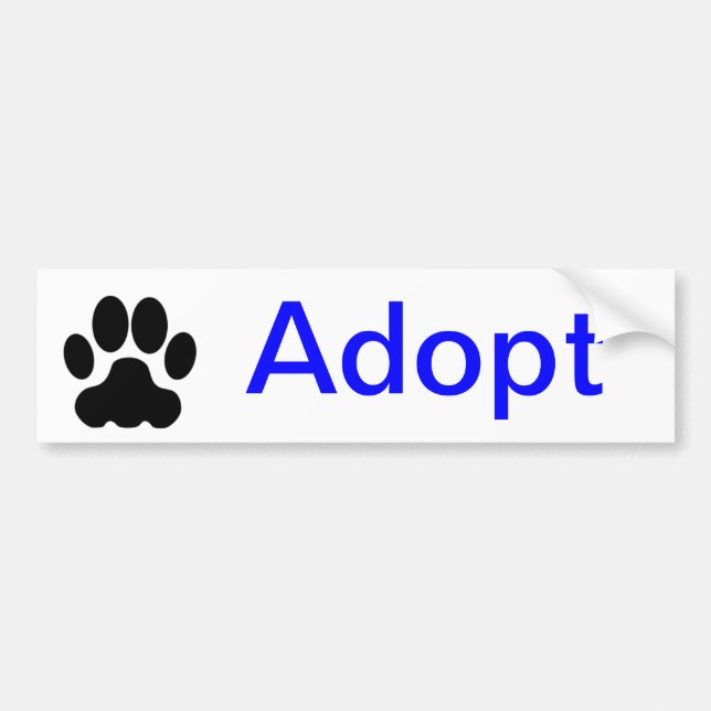 Adopt Paw Print Bumper Sticker (Front)