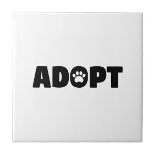 Adopt Paw Print Ceramic Tile