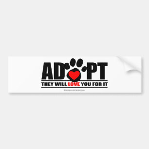 Adopt Pawprint Bumper Sticker
