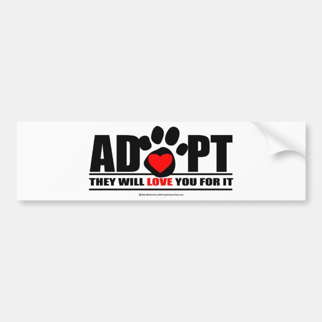 Adopt Pawprint Bumper Sticker (Front)