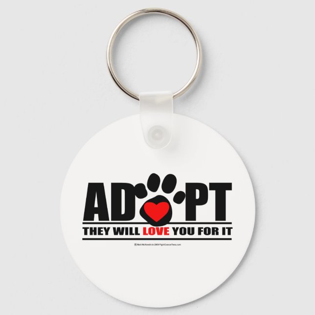 Adopt Pawprint Key Ring (Front)