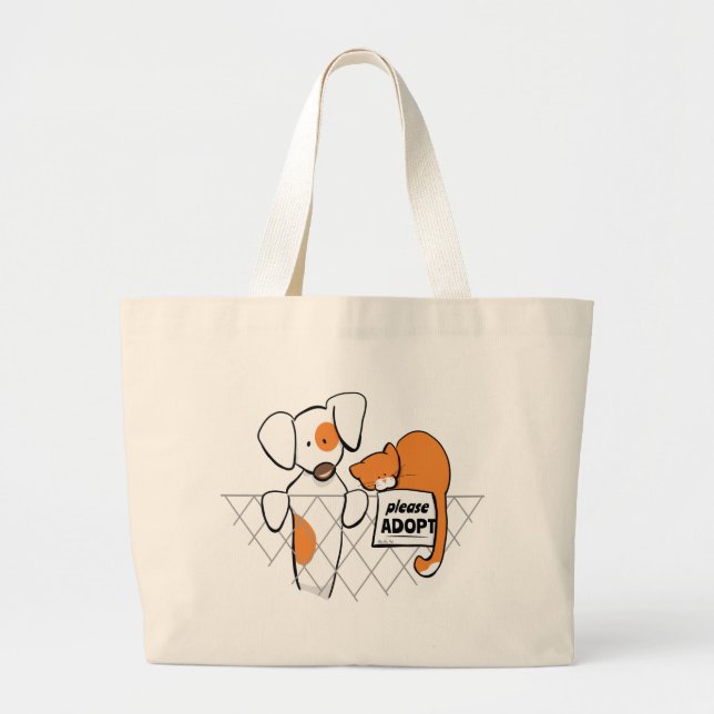 Adopt Pets Patch & Rusty™ Large Tote Bag (Front)
