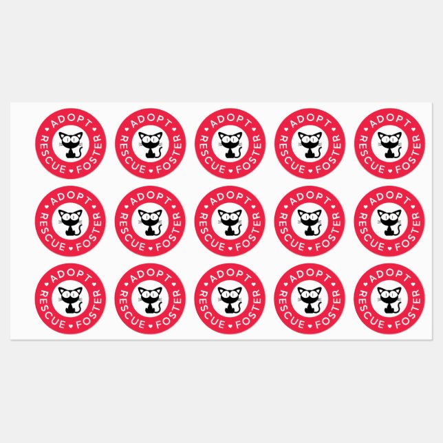 Adopt, Rescue, Foster | Cute Black Cat (Sheet)